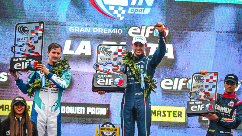 Jeremías Olmedo completó una actuación contundente en el Roberto Mouras y festejó su primer triunfo oficial dentro de la divisional mayor del Turismo Nacional | Prensa TN APAT