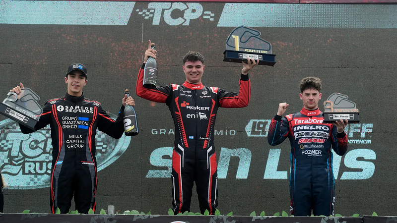 Benjamín Antón festeja su triunfo en San Luis tras superar a Bautista Damiani sobre el final de la competencia | Gentileza ACTC