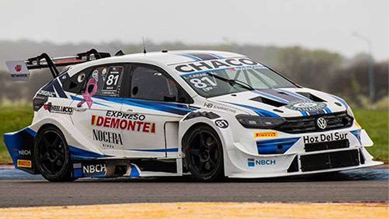 Lucas Carabajal transita la pista de Toay al mando del VW Nivus durante los entrenamientos del TC2000 | Gentileza TC 2000