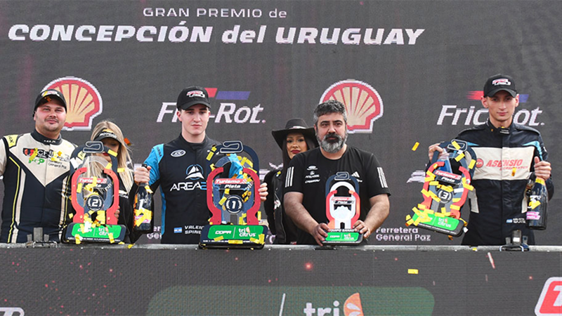 Valentino Spinella aguantó la posición sobre Alejo Cravero en los giros finales para conquistar en Concepción | Gentileza Turismo Pista
